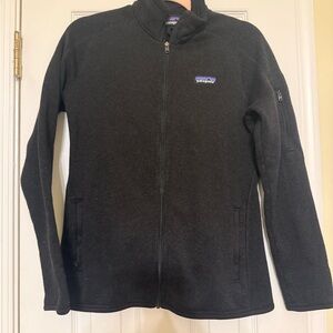 Patagonia Women’s Black Full-Zip Fleece Jacket with Purple Logo